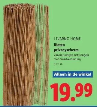 Aanbieding: Rieten privacyscherm