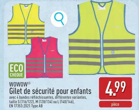 Offre: Gilet de sécurité pour enfants