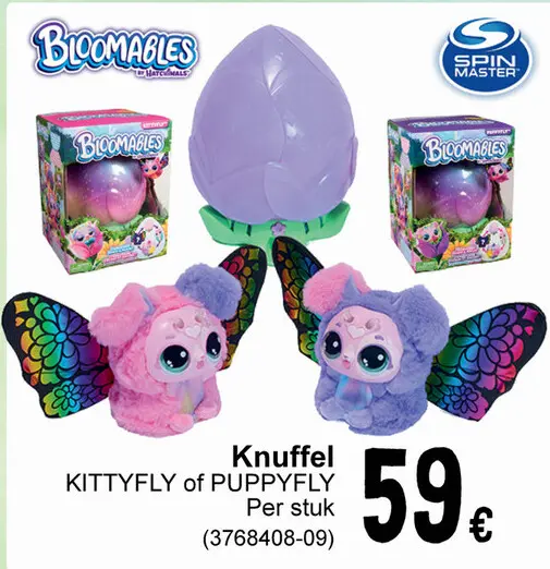 Promotie: BLOOMABLES Knuffel KITTYFLY of PUPPYFLY