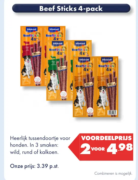 Aanbieding: Beef Sticks 4-pack