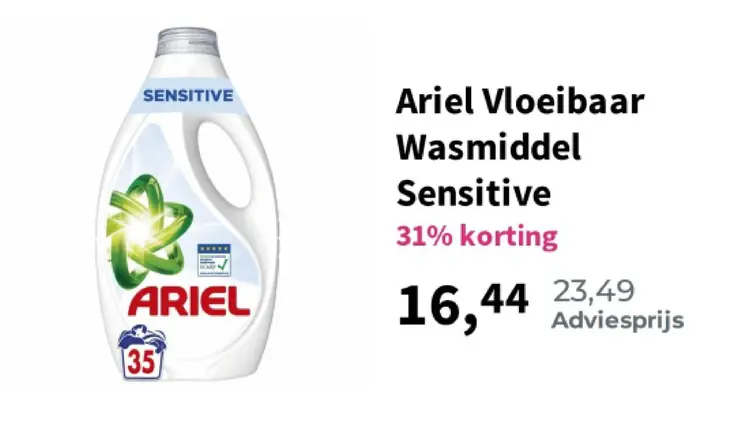 Aanbieding: Ariel Vloeibaar Wasmiddel Sensitive