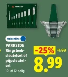 Aanbieding: Ringsteeksleutelset of pijpsleutelset