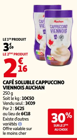 Promotie: Café soluble cappuccino viennois