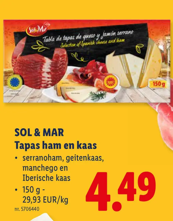 Promotie: Tapas ham en kaas