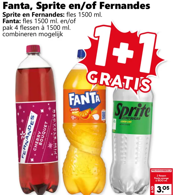 Aanbieding: Fanta, Sprite en/of Fernandes