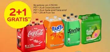 Aanbieding: Coca-Cola, Sprite, Fanta, Fuze Tea