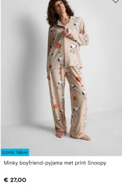 Aanbieding: Snoopy Minky boyfriend-pyjama met print Snoopy