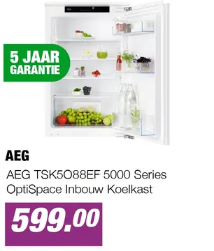 Aanbieding: AEG TSK5O88EF 5000 Series OptiSpace Inbouw Koelkast
