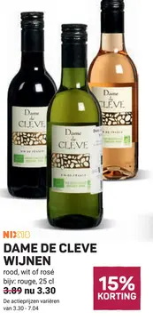 Aanbieding: Dame de cleve wijnen