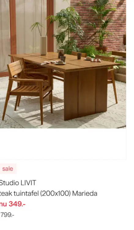 Aanbieding: teak tuintafel Marieda