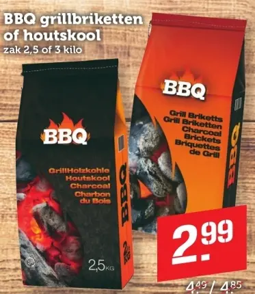 Aanbieding: BBQ grillbriketten of houtskool