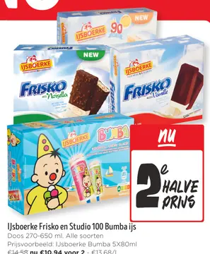 Aanbieding: IJsboerke Frisko en Studio 100 Bumba ijs