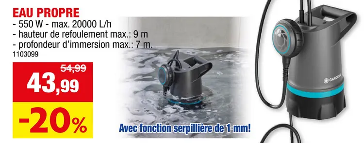 Offre: Pompe submersible "20000 basic"