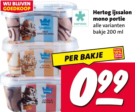 Aanbieding: Hertog Ijssalon mono portie