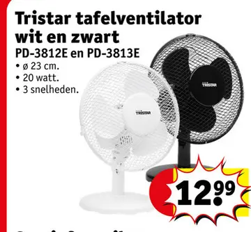 Aanbieding: Tristar tafelventilator wit en zwart