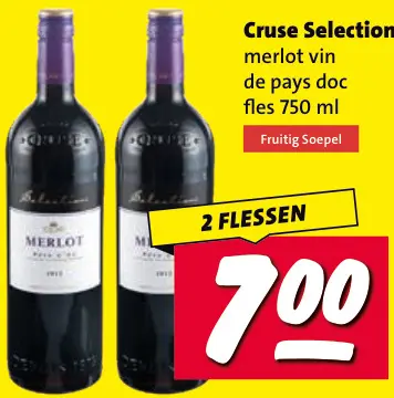 Aanbieding: Cruse Selection Merlot vin de pays doc