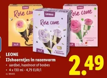 Promotie: IJshoorntjes in rozenvorm