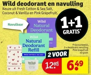 Aanbieding: Wild deodorant en navulling