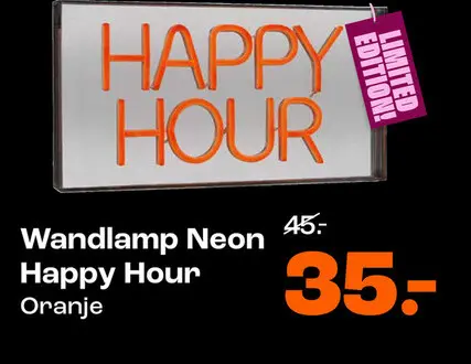Aanbieding: Wandlamp Neon Happy Hour