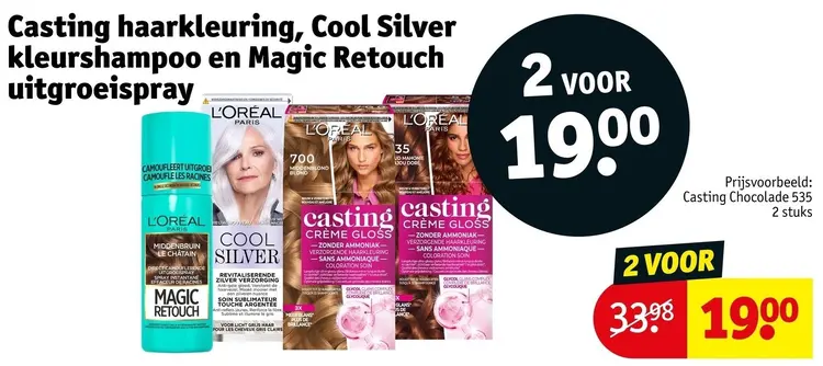 Aanbieding: Casting haarkleuring, Cool Silver kleurshampoo en Magic Retouch uitgroeispray