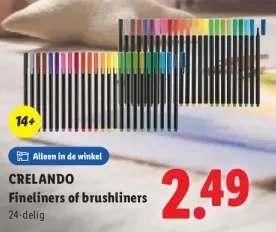 Aanbieding: Fineliners of brushliners