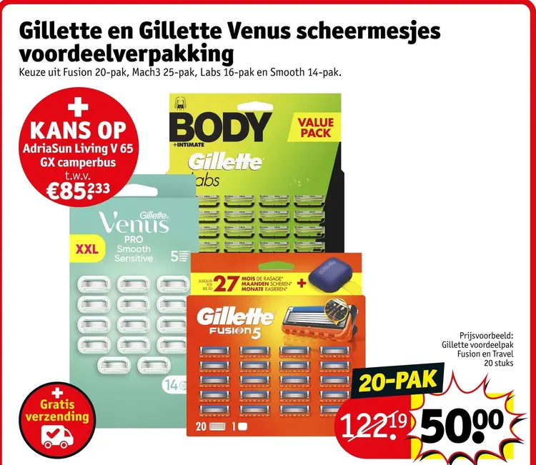 Aanbieding: Gillette en Gillette Venus scheermesjes voordeelverpakking