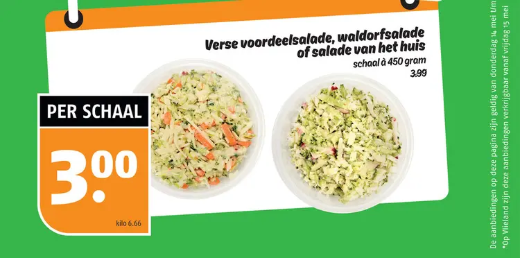 Aanbieding: Verse voordeelsalade, waldorfsalade of salade van het huis