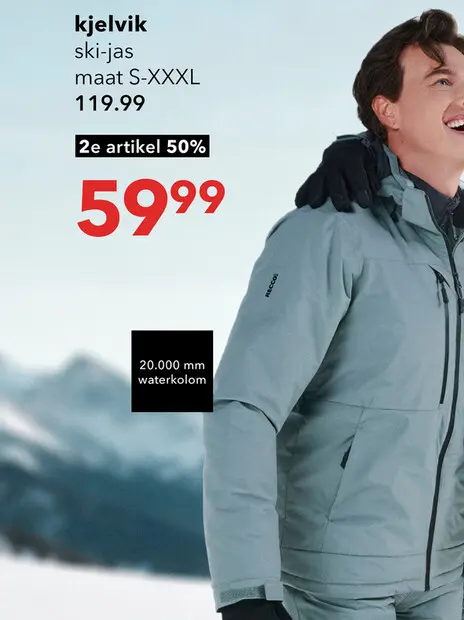 Aanbieding: Kjelvik heren ski-jas blauw 20000 mm waterkolom