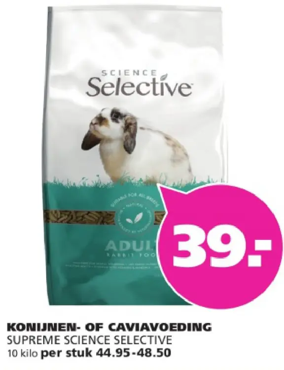 Aanbieding: Konijnen- of caviavoeding supreme