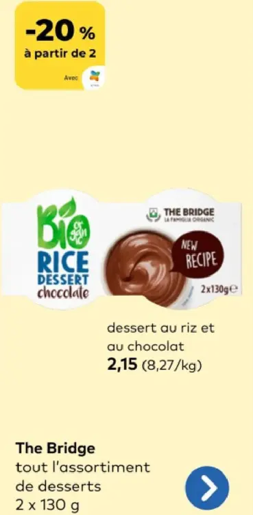 Offre: dessert au riz et au chocolat