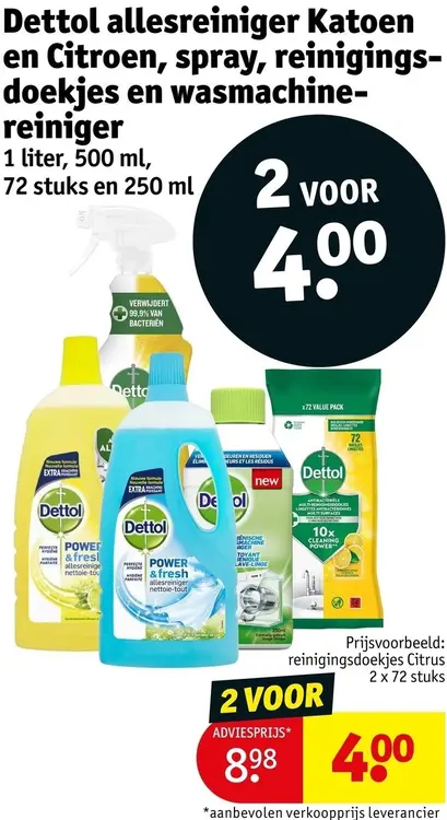 Aanbieding: Allesreiniger Katoen en Citroen, spray, reinigingsdoekjes en wasmachinereiniger
