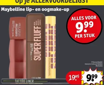Aanbieding: Maybelline lip- en oogmake-up