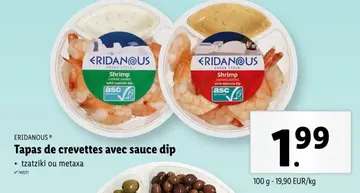 Offre: Tapas de crevettes avec sauce dip