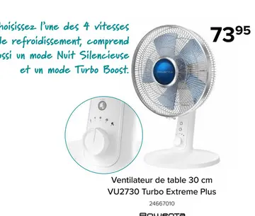 Offre: Ventilateur de table 30 cm VU2730 Turbo Extre