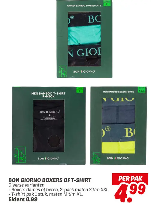 Aanbieding: Bon giorno boxers of t-shirt