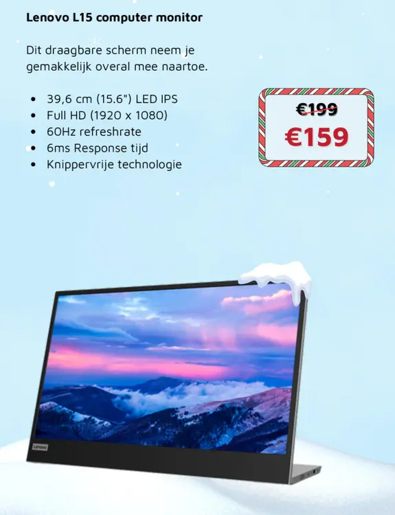 Aanbieding: Lenovo L15 computer monitor