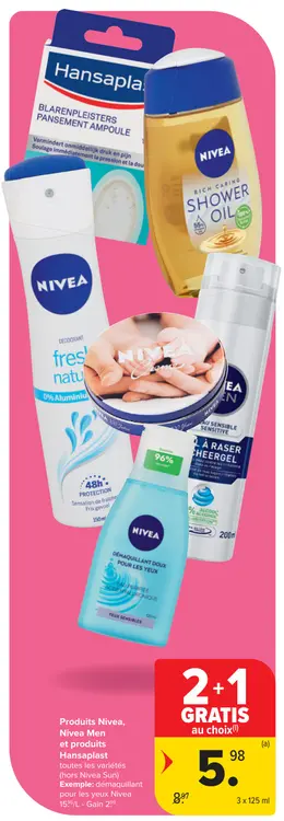 Offre: Produits Nivea, Nivea Men et produits Hansaplast
