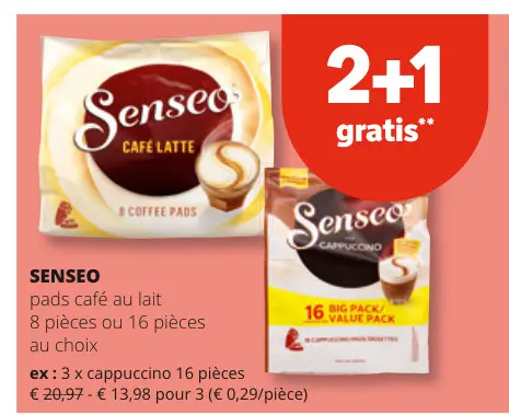 Offre: pads café au lait