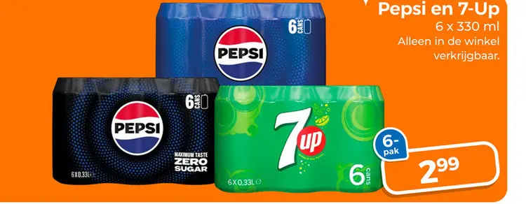 Aanbieding: Pepsi en 7-Up