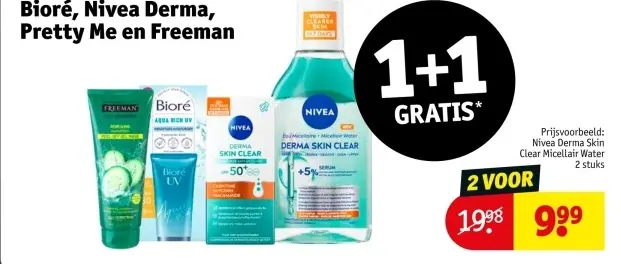 Aanbieding: Biore, Nivea Derma, Pretty Me en Freeman