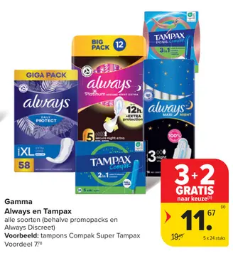 Aanbieding: Always en Tampax