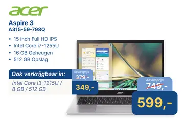 Aanbieding: Aspire 3 A315-59-798Q
