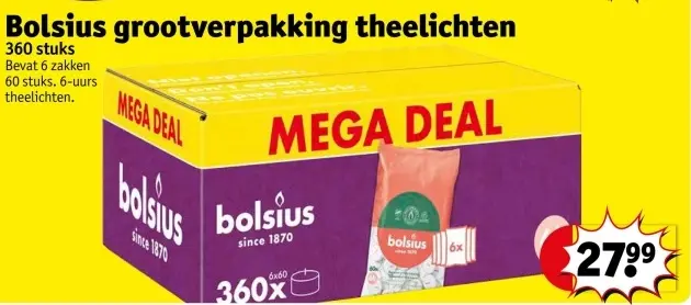 Aanbieding: Bolsius grootverpakking theelichten