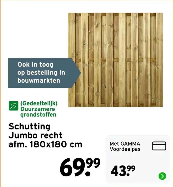 Aanbieding: Schutting Jumbo recht