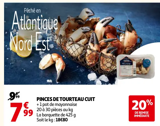Offre: Pinces de tourteau cuit
