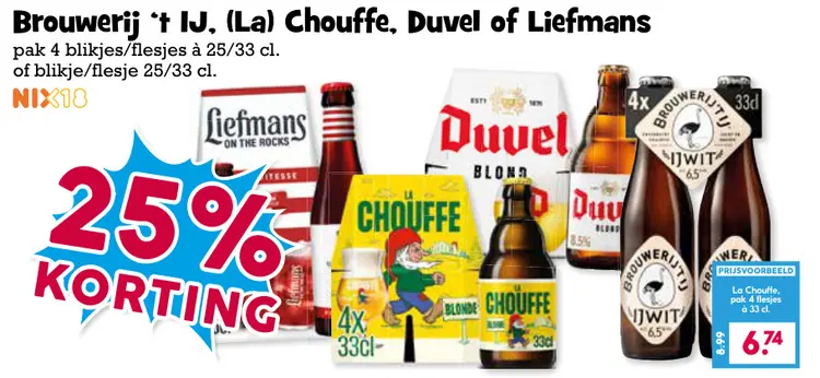 Aanbieding: Brouwerij 't IJ, (La) Chouffe, Duvel of Liefmans