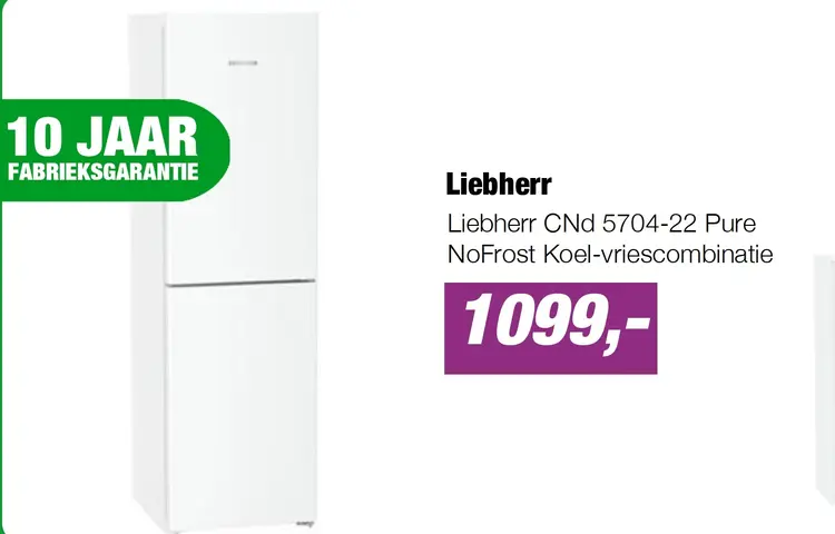 Aanbieding: Liebherr CNd 5704-22 Pure NoFrost Koel-vriescombinatie
