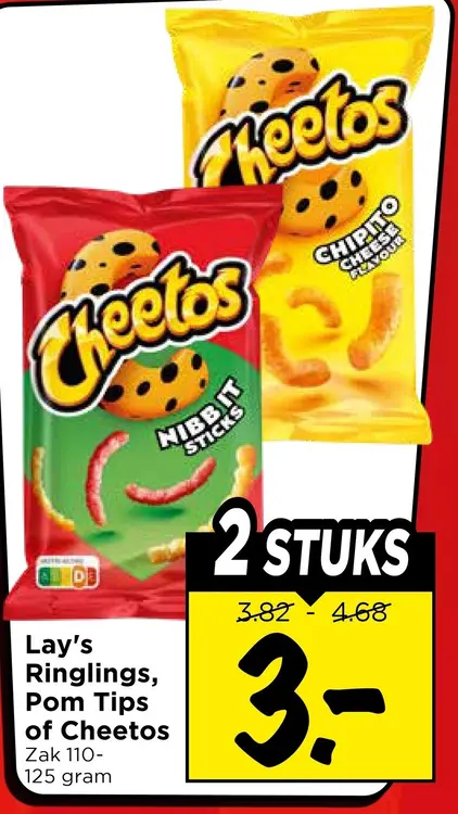 Aanbieding: Ringlings, Pom Tips of Cheetos