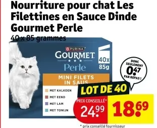 Offre: Nourriture pour chat Les Filettines en Sauce Dinde gourmet Perle