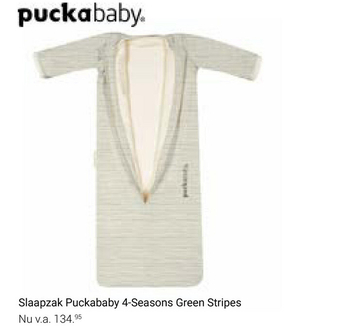 Aanbieding: Slaapzak Puckababy 4-seasons Green Stripes